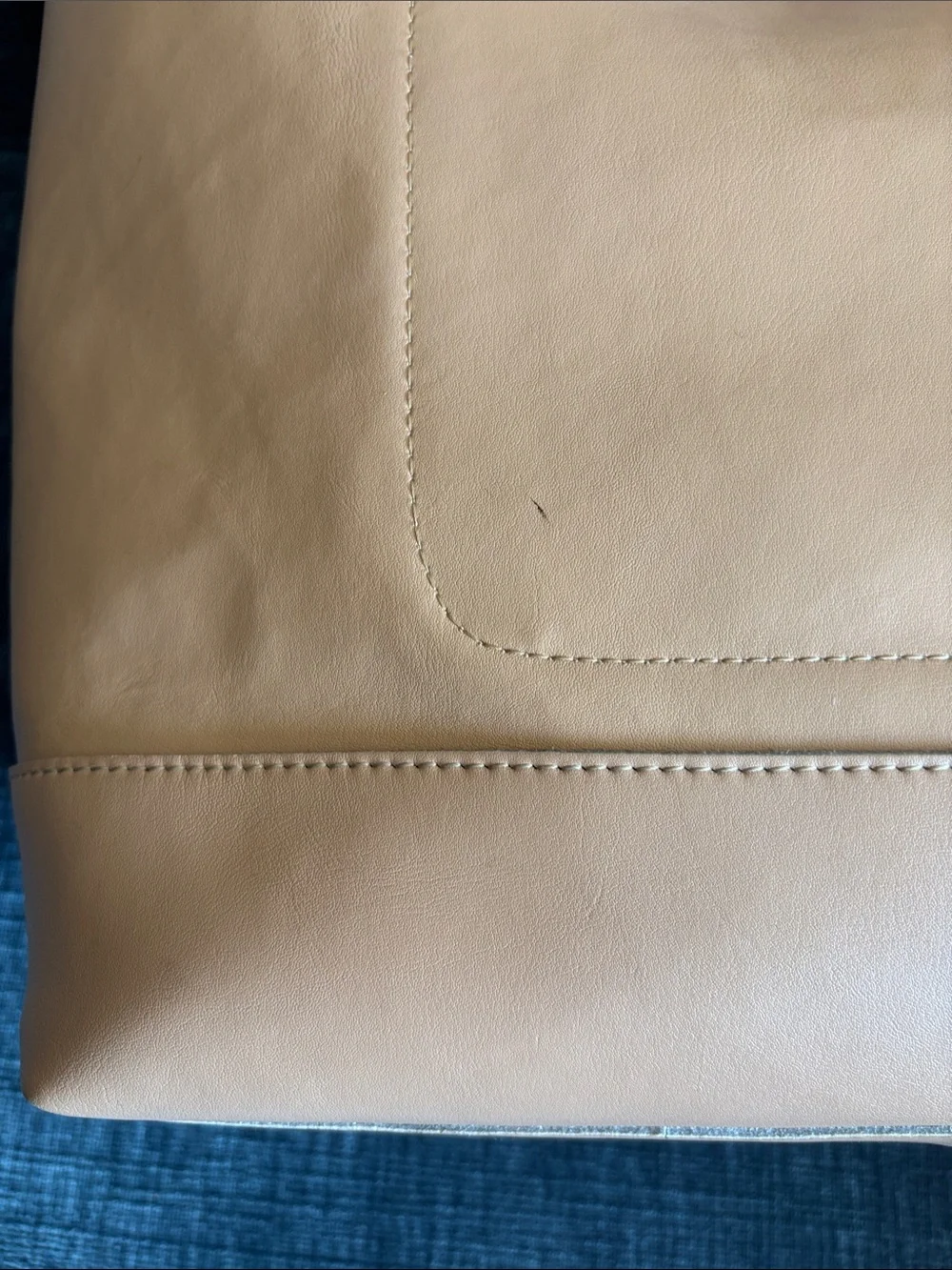 Emma Fox Tan Leather Tote with Luggage Tag